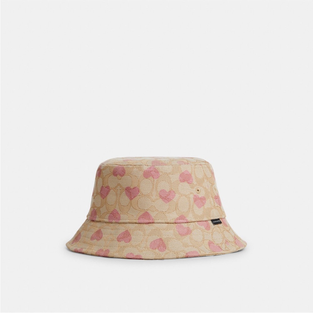 NWT！Coach women's Signature Heart Print Bucket Hat （COACH CP354）SIZE XS/S - Picture 7 of 7